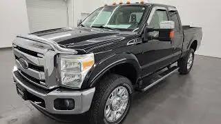 2016 FORD F250 LARIAT SUPERCAB GASSER BLACK 4K WALKAROUND 13928Z SOLD!