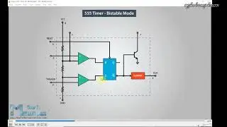 555 Timer IC အတွင်းပိုင်း တည်ဆောက်ပုံနှင့် Bistable Mode