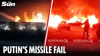 Moment Putin's air defence missile SMASHES into Russian residential block in embarrassing blunder