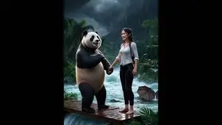 Panda and girl story 😍😀😎#shorts