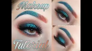 Makeup Tutorial Eyes & Brows glittery (green / orange)