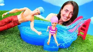 Barbie oyunları Sevcan ile. Chelsea havuzda y&uuml;zme dersine başlıyor