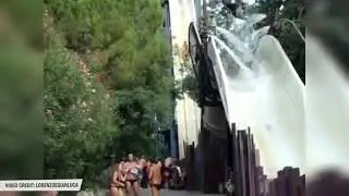 Kids fall off water slide..