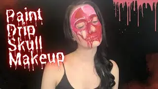 Paint Drip Skull Optical Illusion | Halloween SFX Makeup Tutorial