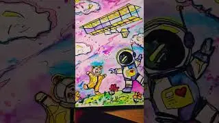 #draw #animals #мишаня #космос #комиксмой Планер  Шанюта и МИШАНЯ  и Агент Космо