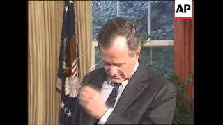 President George H. W. Bush talks to the media in an impromptu fashion about the upcoming Malta Summ