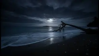 Sleep Like a Log 🌴 with Tropical Night Ocean Waves | Deep Sleep Soundscape