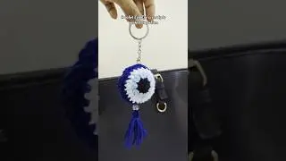 Easy and Beginner friendly Crochet Evil Eye Keychain Tutorial with pattern #crochetpatterns