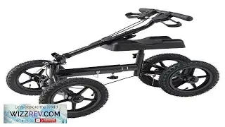 VEVOR Folding Knee Scooter Aluminum Steerable Knee Walker with Height Adjustable Handlebar