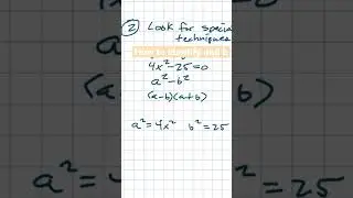 How to identify a and b to factor diff two squares