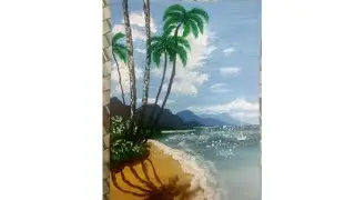 how to make best beach art painting#art