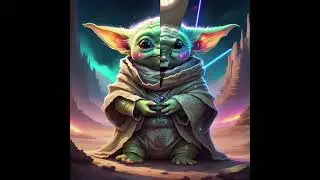 grogu (baby yoda) different AI art