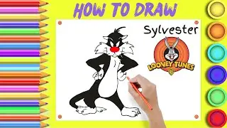 How to draw Sylvester (Looney Tunes)- easy steps for beginners 