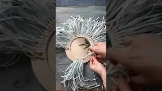 МК зеркало из рафии.