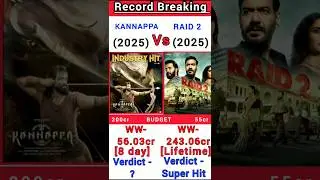 Kannappa Vs Raid 2 Box Office Collection | Kannappa 8th day collection #shorts #kannappa