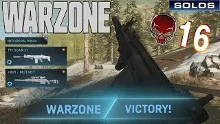 WARZONE SOLOS | 16 Kills - 0 Deaths WIN (FN SCAR-H & HDR Loadout) | Call of Duty