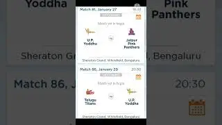PKL 2021-2022 UP Yoddha Schedule Part-2