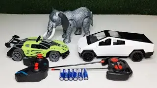 Unboxing 1:18 Remote Control Racing Car, RC Tesla Cybertruck Car, and RC Elephant 