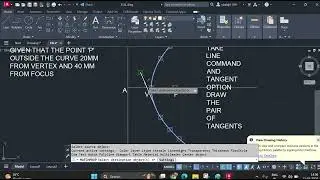 Draw a pair of tangents from a point P, outside the curve
