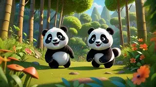 Four Playful Pandas Roll Down the Hill | Fun Animal Song for Kids | Toddler & Preschool Rhyme