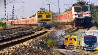 🚄 Rarest 90&deg; Curve Scene ॥ Indian Railways Local Train Meet Express Train ॥ Express & Local Train 