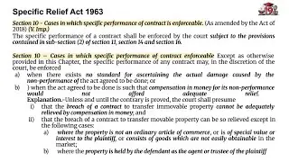 Section 10 - Cases in which specific performance of contract is enforceable. (As amended by the Act