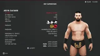 WWE 2K19 Ariya Daivari Stats & Attributes