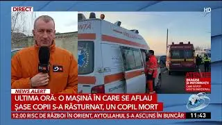 O mașină în care se aflau 6 copii s-a răsturnat. Un copil mort.