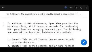 DML STATEMENTS and database class methods