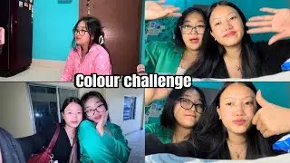 Colour challenge with sister | making chicken momo🎀 | 