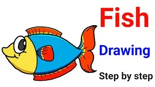 How to fish drawing easy step by step for beginners #foryou #fishing #fish #drawing #viral #art 