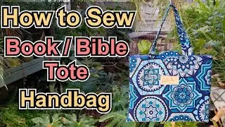 How to sew a book bag or bible bag with handles and internal pocket. Simple small handbag design.