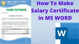 How To Make Salary Certificate in MS WORD