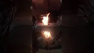 Cooking on a mud stove#Shorts