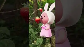 Loopy, kelinci lucu yang makan stroberi🍓 #mukbang  #shorts#pororoindonesia