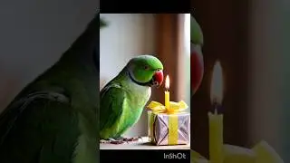 The parrot was surprised when he received a birthday gift 🎁💥#parrot #shorts #funnyvideo
