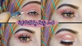 Quick Pink Birthday Party Look | Pink Glam Makeup | Glitter eyeliner #pinkmakeup #glittereyeliner