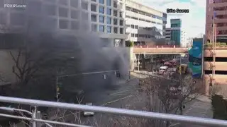 Dumpster fire in Hartford causes windows to shatter