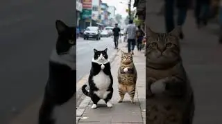 Two cats dancing by the roadside 🐱💃🐱🕺