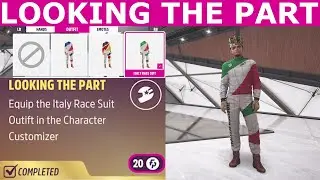 Daily Challenge - LOOKING THE PART | Equip the Italy Race Suit Outfit in the Character Customizer