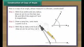 Ch 14 - Practical Geometry | Construction of copy of angle