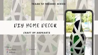 BOTTLE ART || MAKING VIDEO || EASY METHOD || USING MASKING TAPE || FIRST TRY