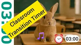 3 Minute Classroom Transition Timer ⏰ | Calm Music & Gentle Countdown for Students