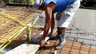 Concretagem da laje maciça. Parte final parte 06