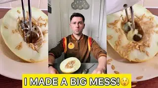 How to clean the MELON from seeds! #keepitsimple #learnonyoutube #howtoyoutube #comedy #funny
