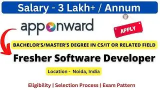 Apponward Off Campus Drive for Freshers 2025 |  Software Developer | Salary 3 LPA+ | Apply Now!