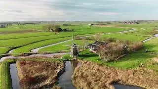 Droneflight - Windmill Tochmal&acirc;n - Kollum - Friesland, the Netherlands.