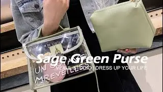 2-piece Sage Green Transparent Purse Messenger Bag Handbag 2021 PVC Square Women's Bags