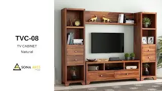 TVC-08 Solid Wood TV Cabinet | Sheesham Wood Entertainment Unit | Sona Arts