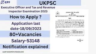 UKPSC || Executive Officer and Tax and Revenue Inspector Examination 2023 || 80+VACANCIES || APPLY